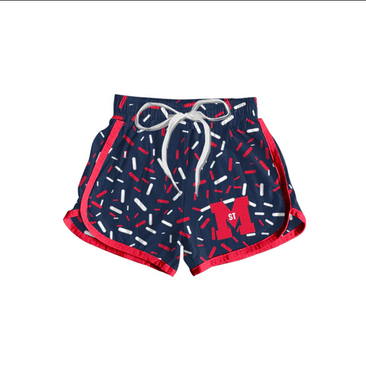 4.25 Preorder(moq 5) Baby Girls Team M Sports Shorts