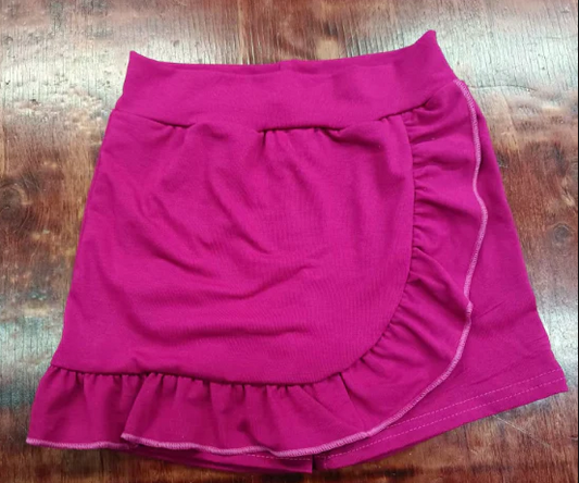 4.26 Preorder(moq 5) Baby Girls Rose Red Ruffle Skort Shorts Bottoms
