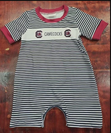 4.28 Preorder moq 5 Baby Boys Short Sleeves Red Stripe Camecocks Rompers