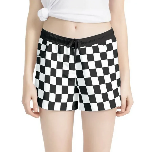 5.5 Preorder(moq 5) Adult Women Summer Black Checkered Shorts Bottoms