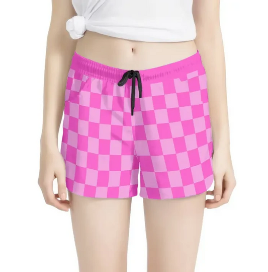 5.5 Preorder(moq 5) Adult Women Summer Pink Checkered Shorts Bottoms