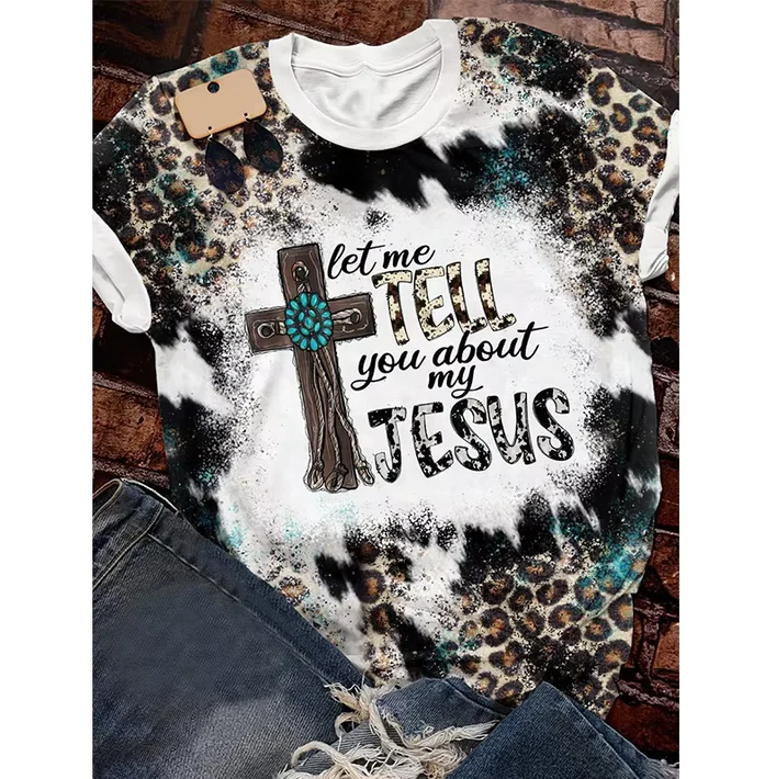 5.5 Preorder moq 5 Adult Women Western Let me tell you about my jesus Bleached Tee Shirts Tops