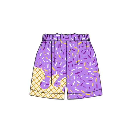 5.5 Preorder(moq 5) Baby Boys Team Purple Ice Cream Drips Sports Shorts