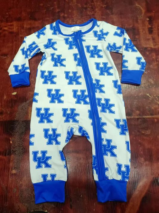 5.6 Preorder moq 5 Baby Boys Long Sleeves Blue UK Zipper Pant Rompers