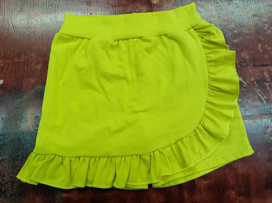 5.7 Preorder moq 5 Baby Girls Green Ruffle Short Skirts Bottoms