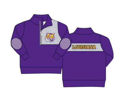 5.8 Baby Boys Team Purple Tiger Pullover Shirt Tee Shirts preorder(moq 5)