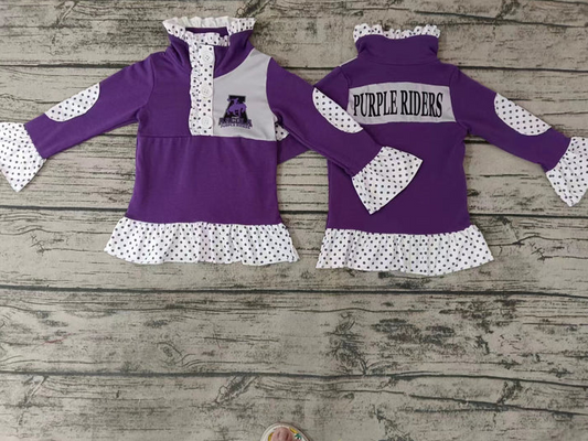 5.8 Baby Girls Team Purple Pullover Shirt Tee Shirts preorder(moq 5)