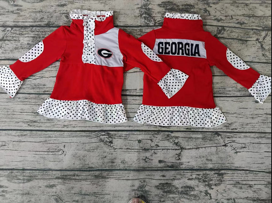 5.8 Baby Girls Team Red Geo Pullover Shirt Tee Shirts preorder(moq 5)