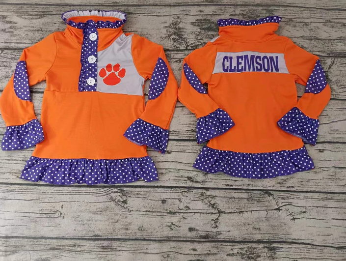 5.8 Baby Girls Team Orange Paw Pullover Shirt Tee Shirts preorder(moq 5)