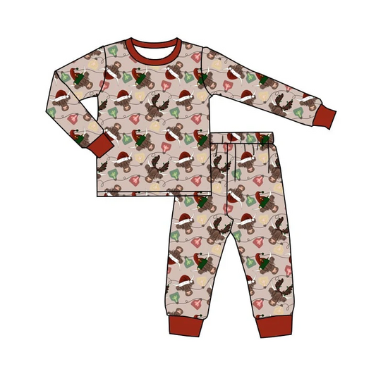 5.8 Baby Boys Highland Cow Christmas Pajama Set 5 MOQ Preorder