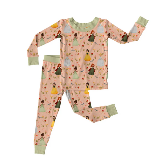 5.9 MOQ 5 Baby Girls Princess Pajama Set