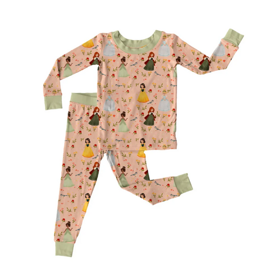 5.9 MOQ 5 Baby Girls Princess Pajama Set