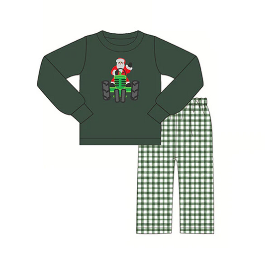 5.9 MOQ 5 Baby Boys Christmas Santa Tractors Set