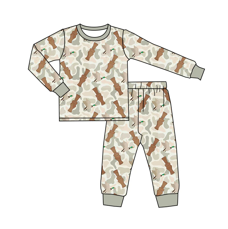 5.9 MOQ 5 Baby Boys Camo Duck Two Piece Pajama Set