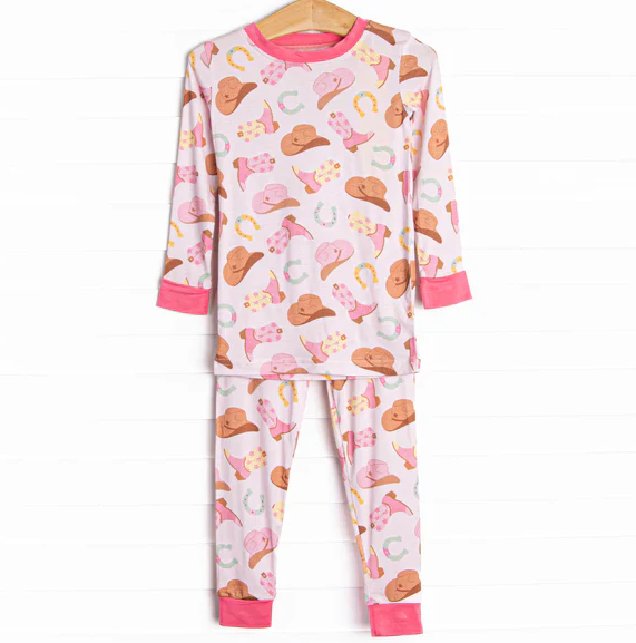 5.9 MOQ 5 Baby Girls Western Long Sleeve Pajama Set