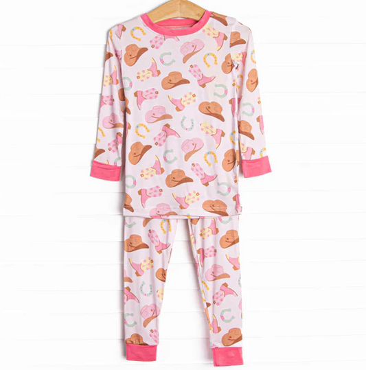 5.9 MOQ 5 Baby Girls Western Long Sleeve Pajama Set