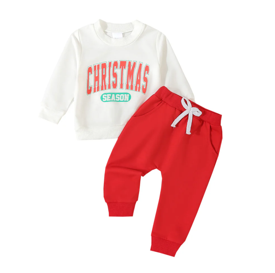 5.9 MOQ 5  Baby Boys Christmas Season Red Pants Outfit