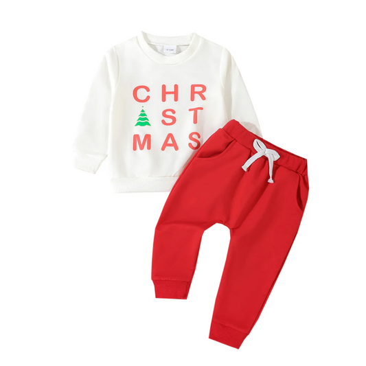 5.9 MOQ 5 Baby Boys Christmas Red Pants Outfit
