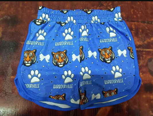 5.12 Preorder moq 5 Baby Boys Hot Blue Tigers Pawl Bows Team Shorts Bottoms