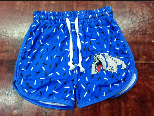 5.12 Preorder moq 5 Baby Girls Hot Blue Ice Cream Dog Team Shorts Bottoms With Belt