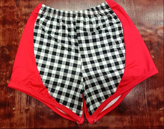 5.12 Preorder moq 5 Baby Girls Red Black Plaid Shorts Bottoms