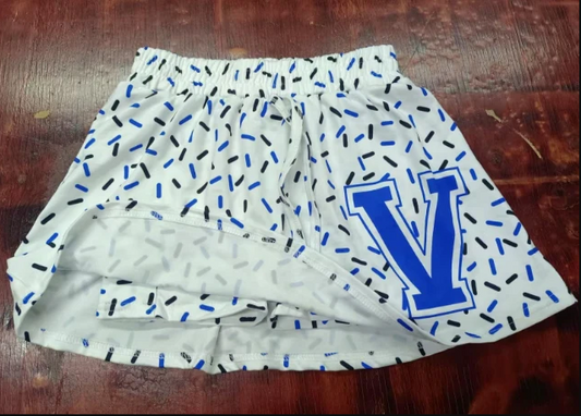 5.12 Preorder moq 5 Baby Girls Blue V Ice Cream Team Shorts Bottoms