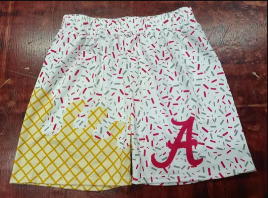 5.12 Preorder moq 5 Baby Girls Blue A Ice Cream Drip Team Short Skirts Bottoms