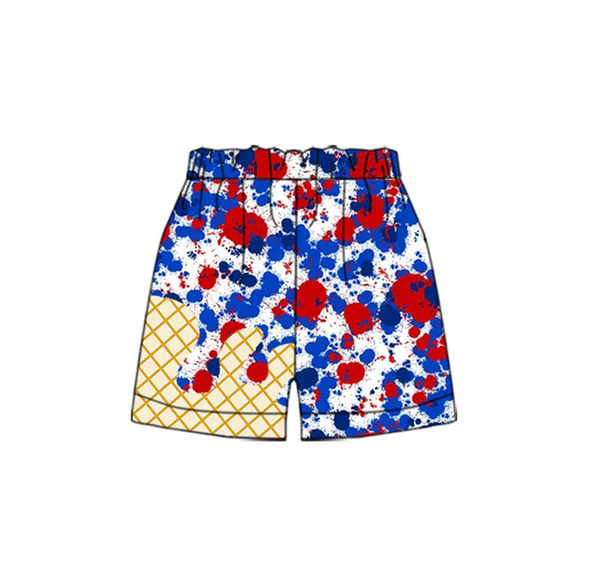 5.13 Preorder(moq 5) Baby Boys Blue Red Drips Sports Shorts
