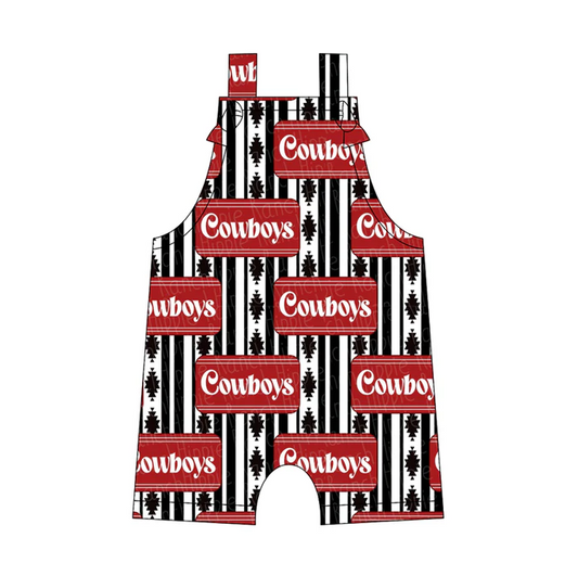 5.14 Preorder moq 5 Baby Boys Straps Cowboys Rompers