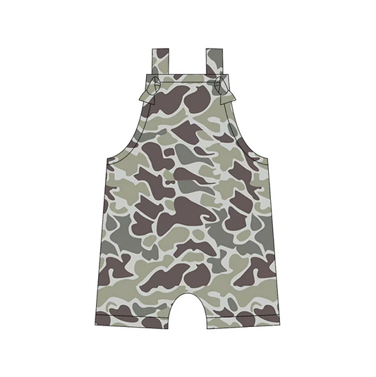 5.14 Preorder moq 5 Baby Boys Straps Light Grey Camouflage Rompers