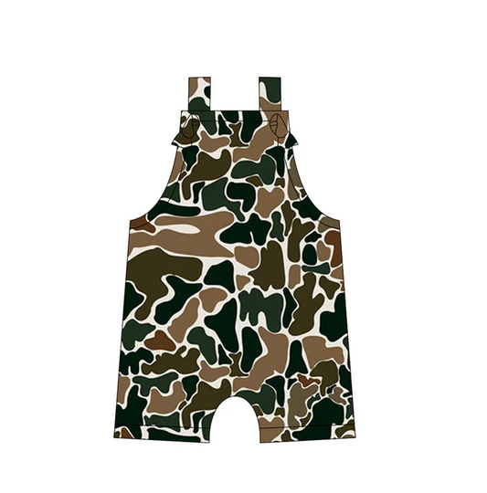 5.14 Preorder moq 5 Baby Boys Straps Duck Brown Camouflage Rompers