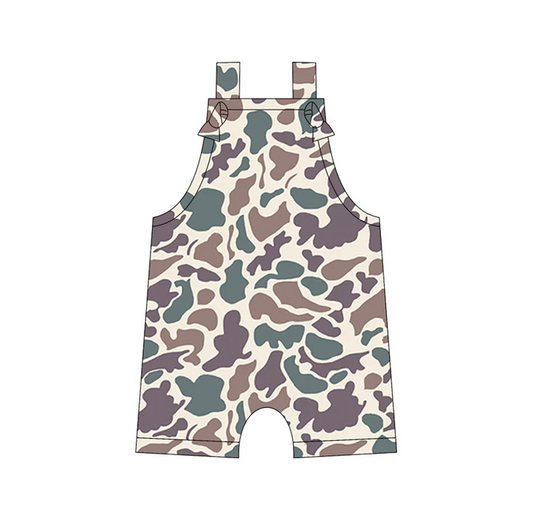 5.14 Preorder moq 5 Baby Boys Straps Grey Camouflage Rompers