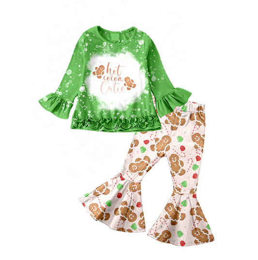 5.14 Baby Girls Tee Tops Gingerbread Pants Sets preorder(moq 5)