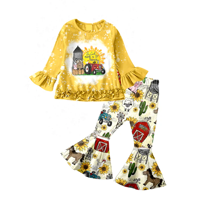 5.14 Baby Girls Pig Farm Bell Pants Sets preorder(moq 5)