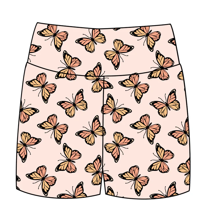 5.26 Preorder moq 5 Baby Girls Butterfly Biking Shorts Bottoms