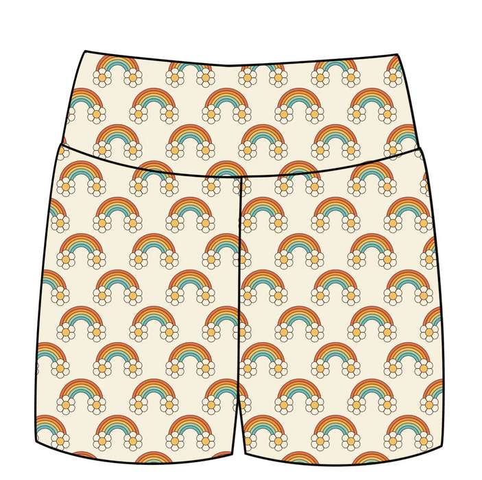 5.26 Preorder moq 5 Baby Girls Rainbow Biking Shorts Bottoms