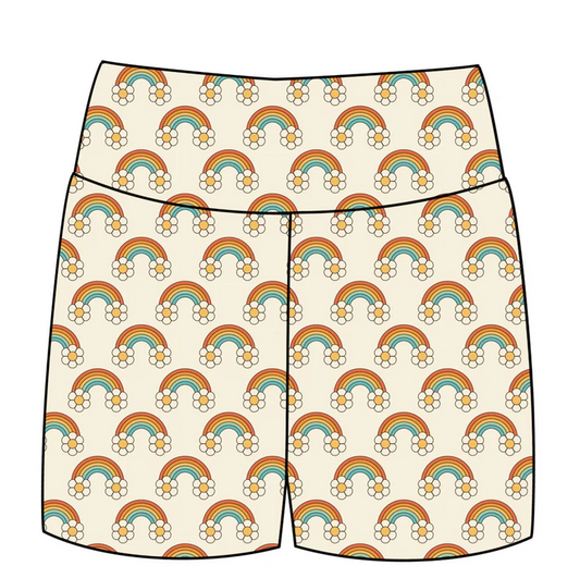 5.26 Preorder moq 5 Baby Girls Rainbow Biking Shorts Bottoms