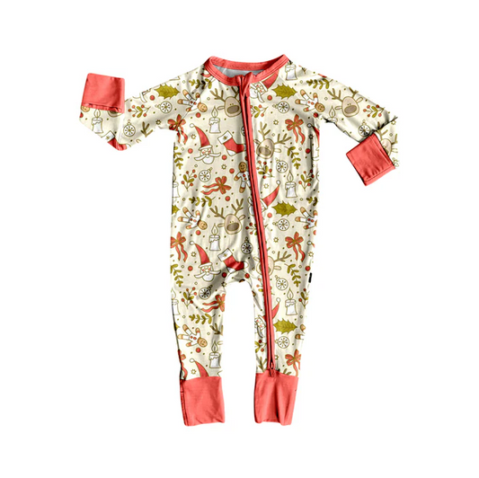5.26 Preorder (moq 5)Baby Girls Long Sleeves Pink Lights Bows Zipper Rompers