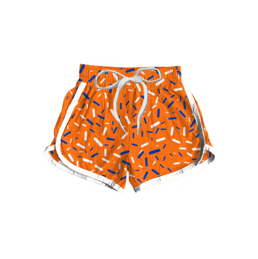 5.27 Preorder moq 5 Baby Girls Orange Sprikle Drips Bottom Shorts