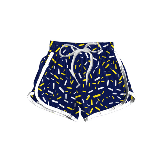 5.27 Preorder moq 5 Baby Girls Navy Sprikle Drips Bottom Shorts