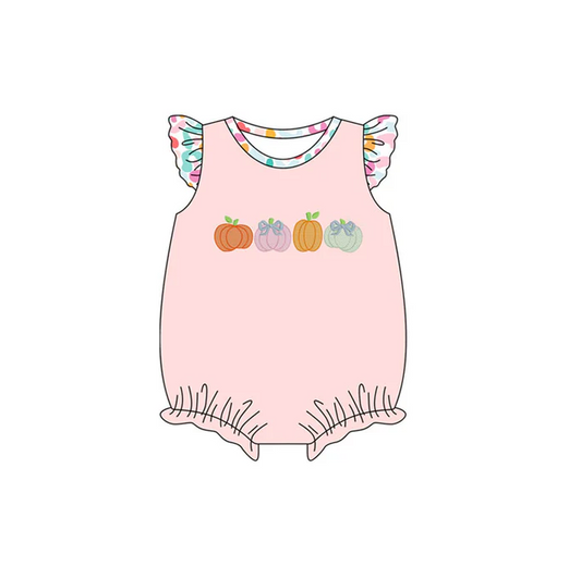 5.29 Preorder (moq 5)Baby Girls Colorful Leopard Flutter Sleeves Pumpkins Ruffle Rompers