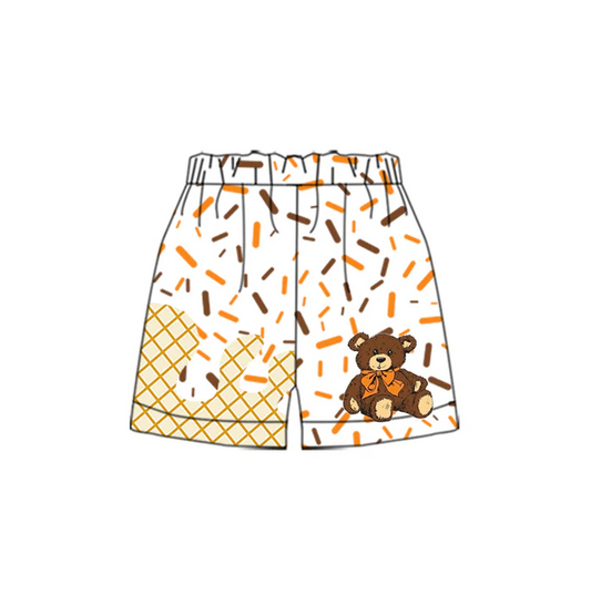 6.3 Preorder moq 5 Baby Boys Brown Bear Sprinkles Team drips Shorts Bottoms
