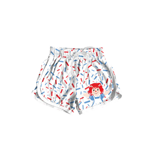 6.3 Preorder(moq 5) Baby Girls Cute Doll Sprinkles Sports Shorts