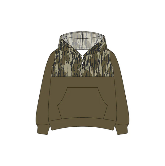 6.9 Preorder (moq 5)Baby Boys Southern Bottomland Camouflage Hooded Pullovers Tee Shirts