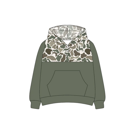 6.9 Preorder (moq 5)Baby Boys Southern Deer Camouflage Hooded Pullovers Tee Shirts