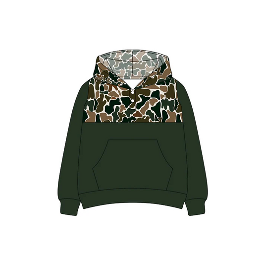 6.9 Preorder (moq 5)Baby Boys Southern Grey Camouflage Hooded Pullovers Tee Shirts