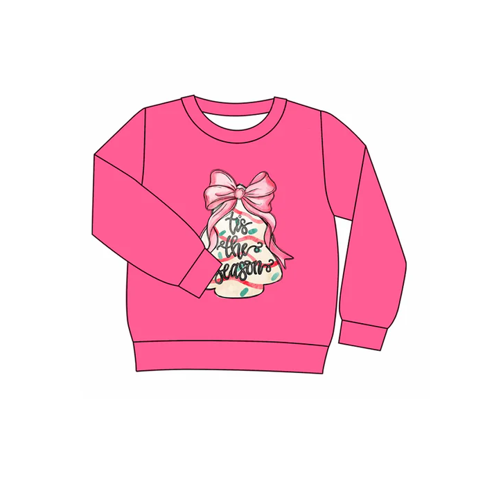 6.10 Preorder (moq 5)Baby Girls Long Sleeves Christmas Tis the Season Tee Shirts Tops