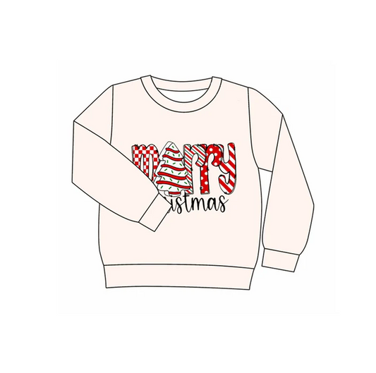 6.10 Preorder (moq 5)Baby Girls Long Sleeves Merry Christmas Tee Shirts Tops