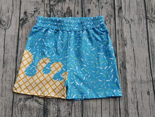 6.12 Preorder moq 5 Baby Boys Sky Blue Ice Cream Drip Team Shorts Bottom