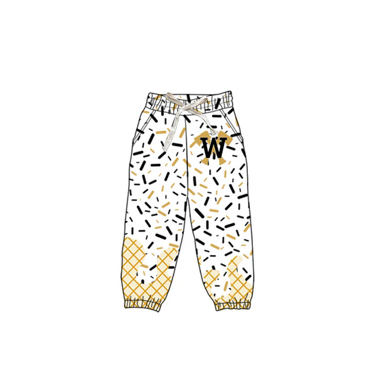 6.12 Preorder(moq 5)Baby Boys W Black Team Jogger Pants Bottoms